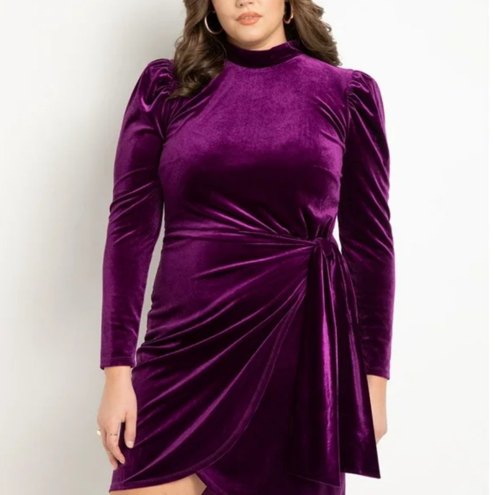 Eloquii Purple Velvet Dress